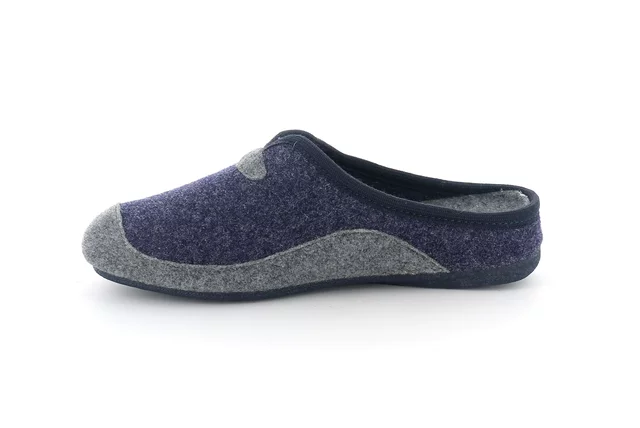 Komfort-Pantoffel, aus echtem Wollfilz CI1672 - BLU-GRIGIO | Grünland