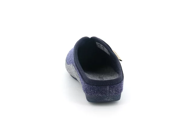 Komfort-Pantoffel, aus echtem Wollfilz CI1672 - BLU-GRIGIO | Grünland