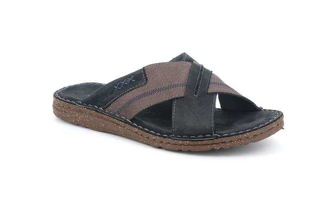Sandale mit gekreuzten Bändern | LAPO CI1888 - NERO-PIOMBO | Grünland