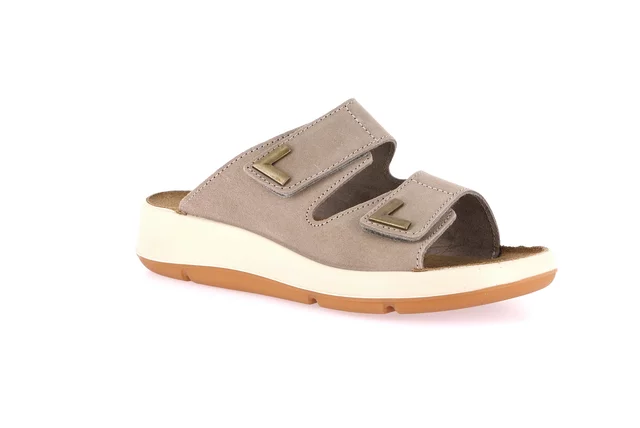 Komfort-Sandale aus Leder | TRAC CI1889 - beige