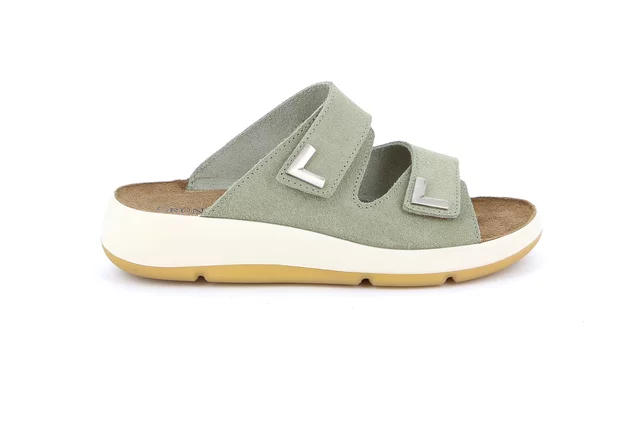 Komfort-Sandale aus Leder | TRAC CI1889 - OLIVA | Grünland