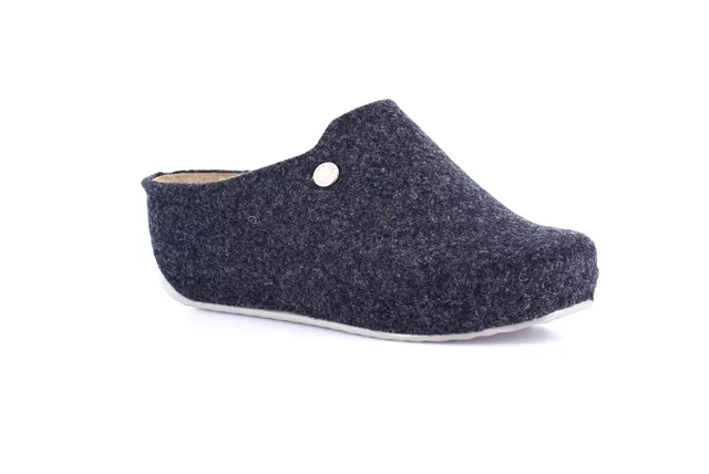 Recycled wool slipper with wedge | RAPY CI2435 - BLUE | Grünland