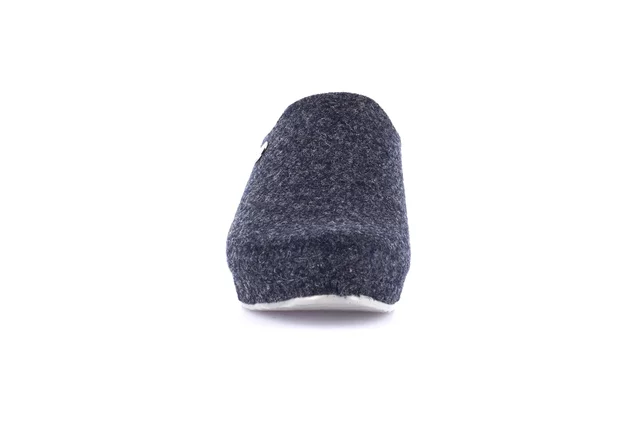 Recycled wool slipper with wedge | RAPY CI2435 - BLUE | Grünland