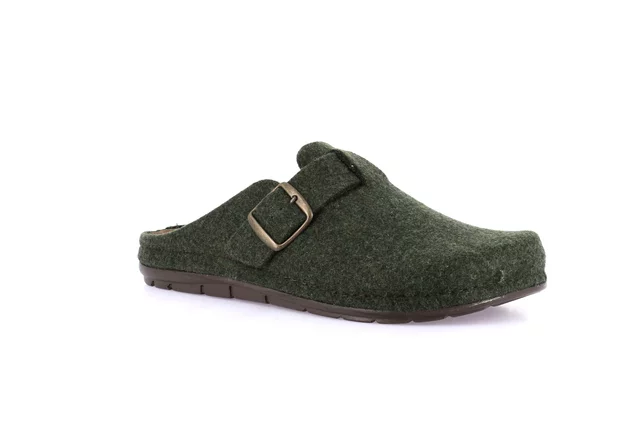 Men's felt slipper | SIRU CI2442 - OLIVA | Grünland