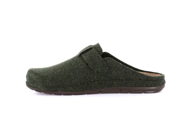 Men's felt slipper | SIRU CI2442 - OLIVA | Grünland