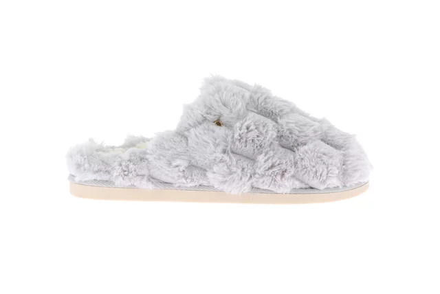 Quilted plush slipper | KANT CI2474 - GREY | Grünland