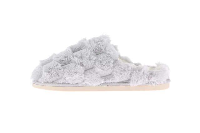 Quilted plush slipper | KANT CI2474 - GREY | Grünland