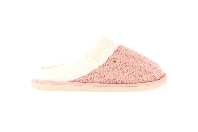 Knitted and plush slipper | KANT CI2475 - PINK | Grünland