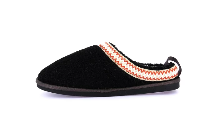Ciabatta etnica in teddy | KANT CI2476 - NERO | Grünland