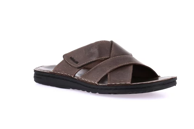 Slipper with crossed bands | LAPO CI2494 - caffe