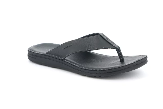 Flip-flop in genuine leather | LAPO CI2495 - black