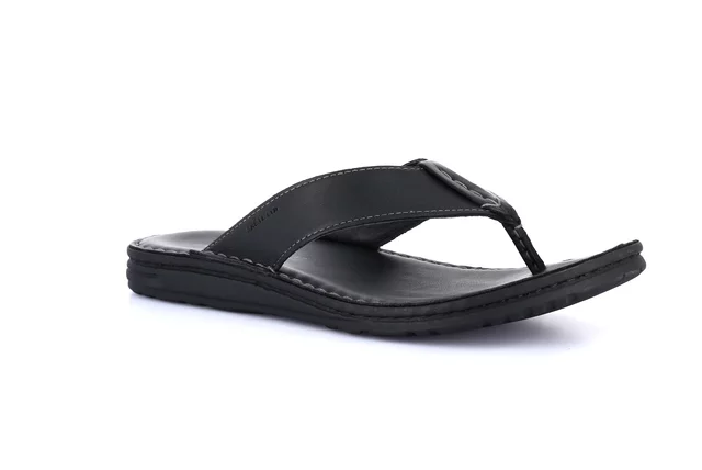 Flip-flop in genuine leather | LAPO CI2495 - black