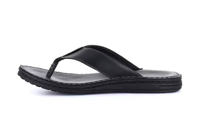 Flip-flop in genuine leather | LAPO CI2495 - BLACK | Grünland