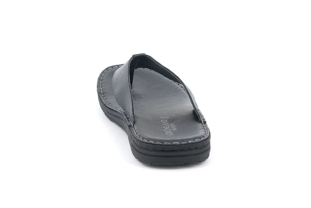 Flip-flop in genuine leather | LAPO CI2495 - BLACK | Grünland