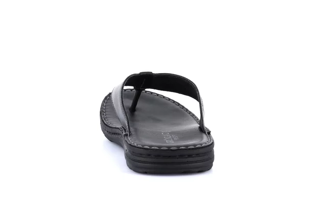 Flip-flop in genuine leather | LAPO CI2495 - BLACK | Grünland