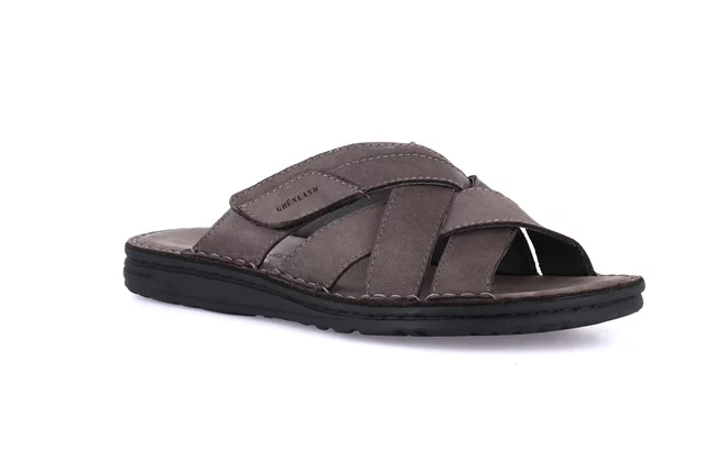 Men's slipper with crossed bands | LAPO CI2498 - piombo