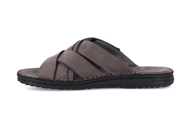 Men's slipper with crossed bands | LAPO CI2498 - PIOMBO | Grünland