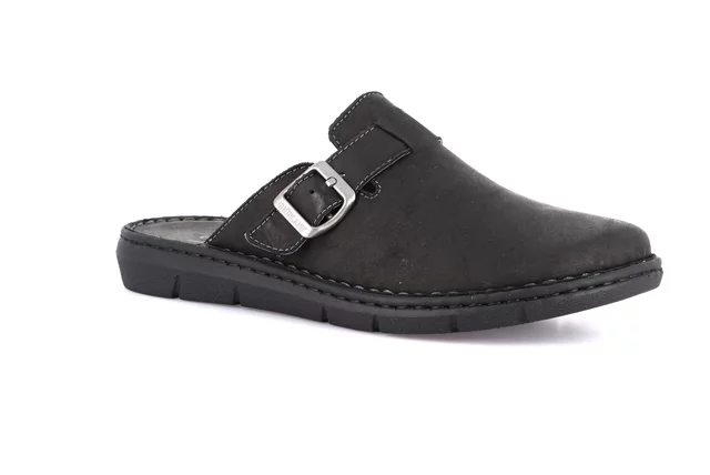 Sabot for men in genuine leather | EBRO CI2516 - black