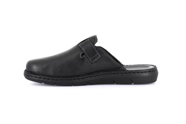 Sabot for men in genuine leather | EBRO CI2516 - BLACK | Grünland