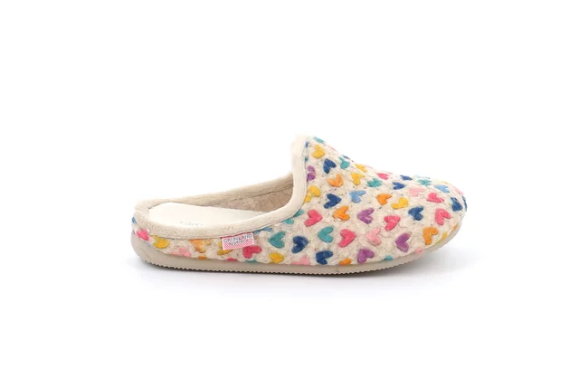 Ciabatta con cuoricini multicolor | MILK CI2538 - PANNA-MULTI | Grünland Junior