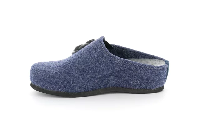 Slipper with wool flower | GABY CI2564 - BLUE | Grünland