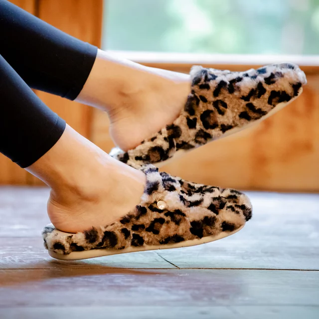 Animal print plush slipper | GAGA CI2585 - NERO-MULTI | Grünland