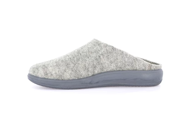 Basic-Slipper für Damen aus echtem Wollfilz CI2618 - BEIGE-VERDE | Grünland