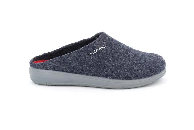 Basic slipper for women in real wool felt CI2618 - BLU-ROSSO | Grünland