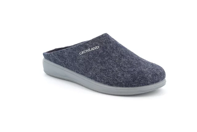 Basic slipper for women in real wool felt CI2618 - blu rosso