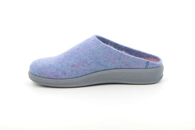 Basic slipper for women in real wool felt CI2618 - CERULEO-ERICA | Grünland