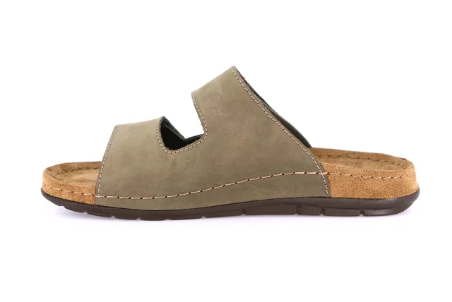 Men's double band slipper | SIRU CI2629 - OLIVA | Grünland