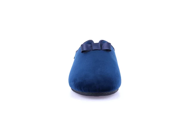 Soft velvet slipper with bow CI2637 - BLUE | Grünland