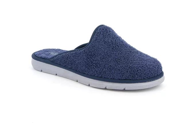 LOSO Terry cloth closed toe men's slipper \n  CI2682 - BLUE | Grünland