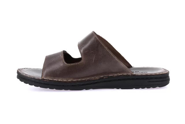 Men's leather slipper | LAPO CI2691 - CAFFE' | Grünland