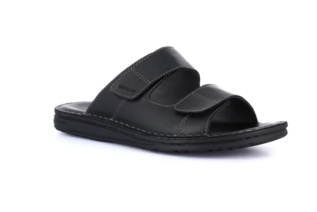 Men's leather slipper | LAPO CI2691 - BLACK | Grünland