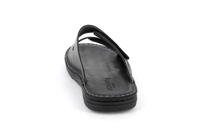 Men's leather slipper | LAPO CI2691 - BLACK | Grünland