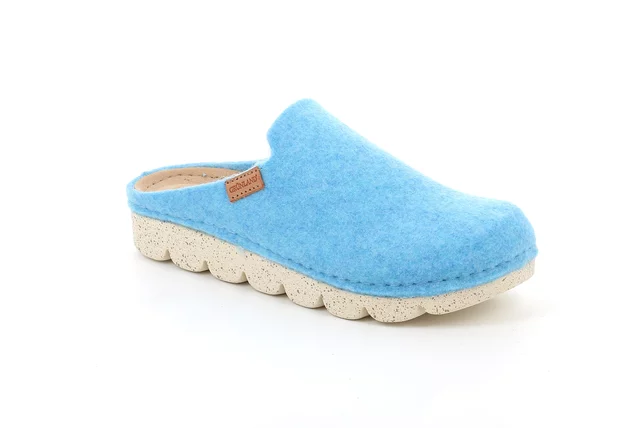 Veg slipper in recycled felt CI2777 - LIGHT BLUE | Grünland