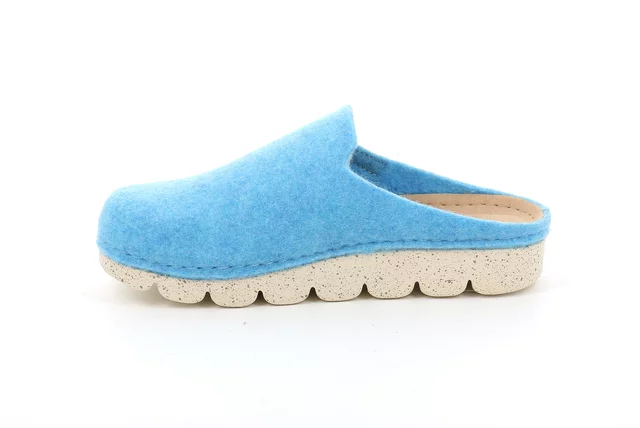 Veg slipper in recycled felt CI2777 - LIGHT BLUE | Grünland