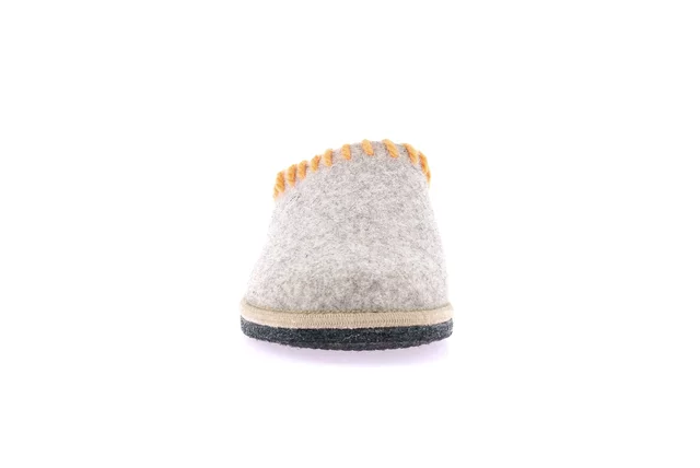 Felt slipper with contrasting threads CI2937 - SABBIA-MATTONE | Grünland