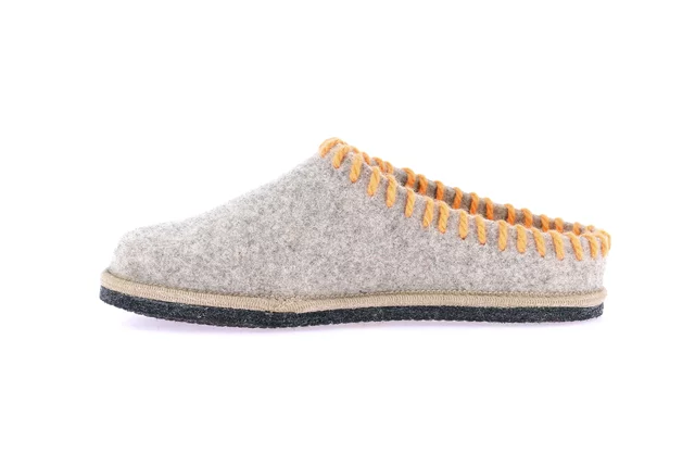 Felt slipper with contrasting threads CI2937 - SABBIA-MATTONE | Grünland