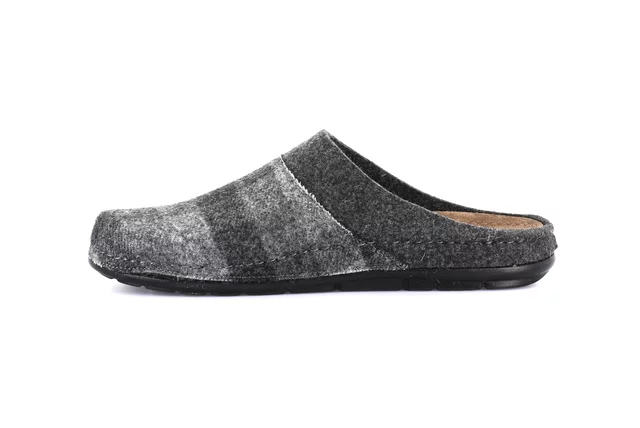 Men's slipper with check pattern | SIRU CI2959 - BLACK | Grünland