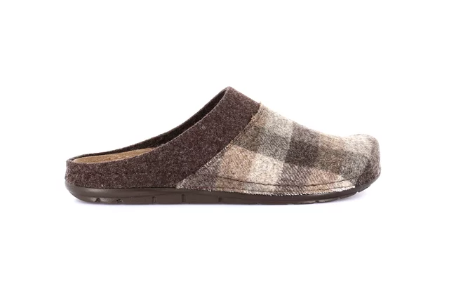 Men's slipper with check pattern | SIRU CI2959 - TESTA DI MORO | Grünland