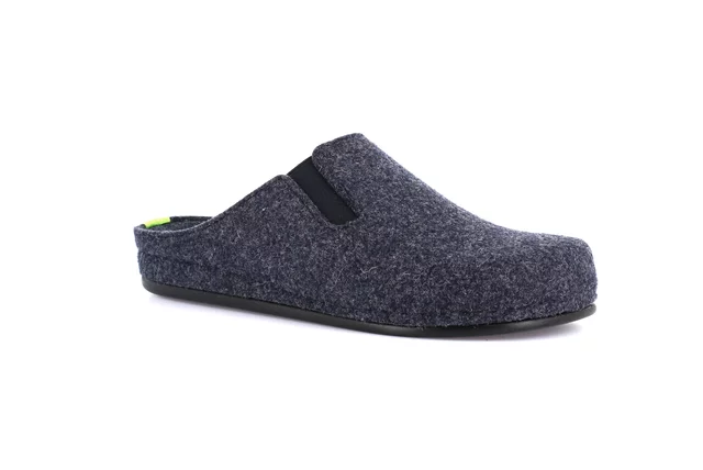 Felt slipper with side elastic | REPS CI2960 - NAVY | Grünland