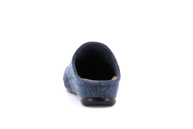 Recycled wool slipper with wedge | PRAU CI2966 - BLU-MULTI | Grünland