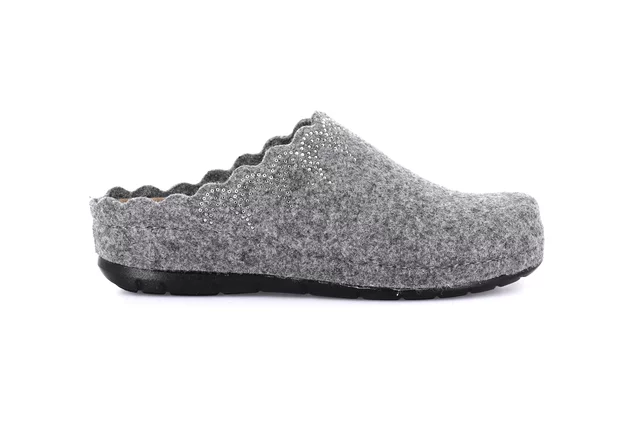 Recycled wool slipper with wedge | PRAU CI2967 - GREY | Grünland