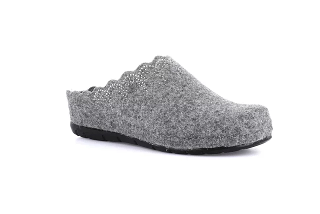 Recycled wool slipper with wedge | PRAU CI2967 - GREY | Grünland