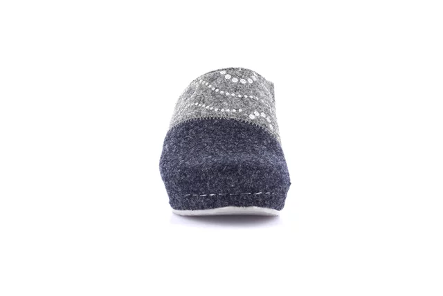 Recycled wool slipper with wedge | RAPY CI2969 - GRIGIO-NAVY | Grünland