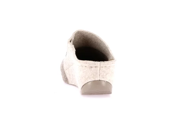 Recycled wool slipper with wedge | RAPY CI2969 - TAUPE-PANNA | Grünland