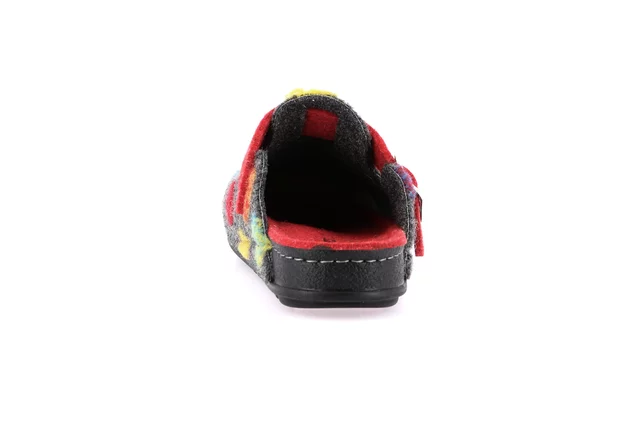 Slipper with coloured polka dots || PILA CI2974 - ANTRACITE-ROSSO | Grünland