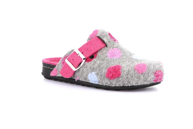 Hausschuh mit farbigen Tupfen | PILA CI2974 - GRIGIO-FUXIA | Grünland